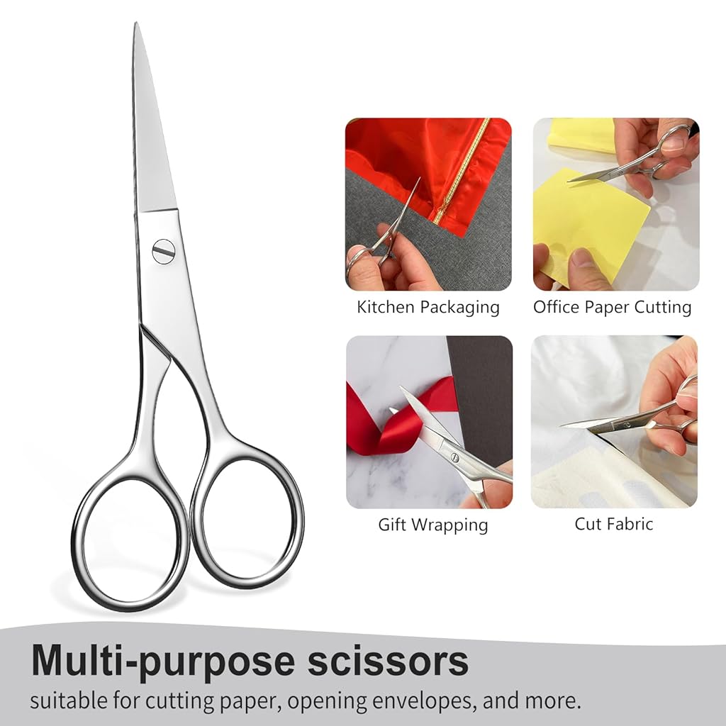 MAYCREATE® Small Grooming Scissors - Stainless Steel Facial Hair Trimmer with Pointed Tip MAYCREATE® Small Grooming Scissors - Stainless Steel Facial Hair Trimmer with Pointed Tip